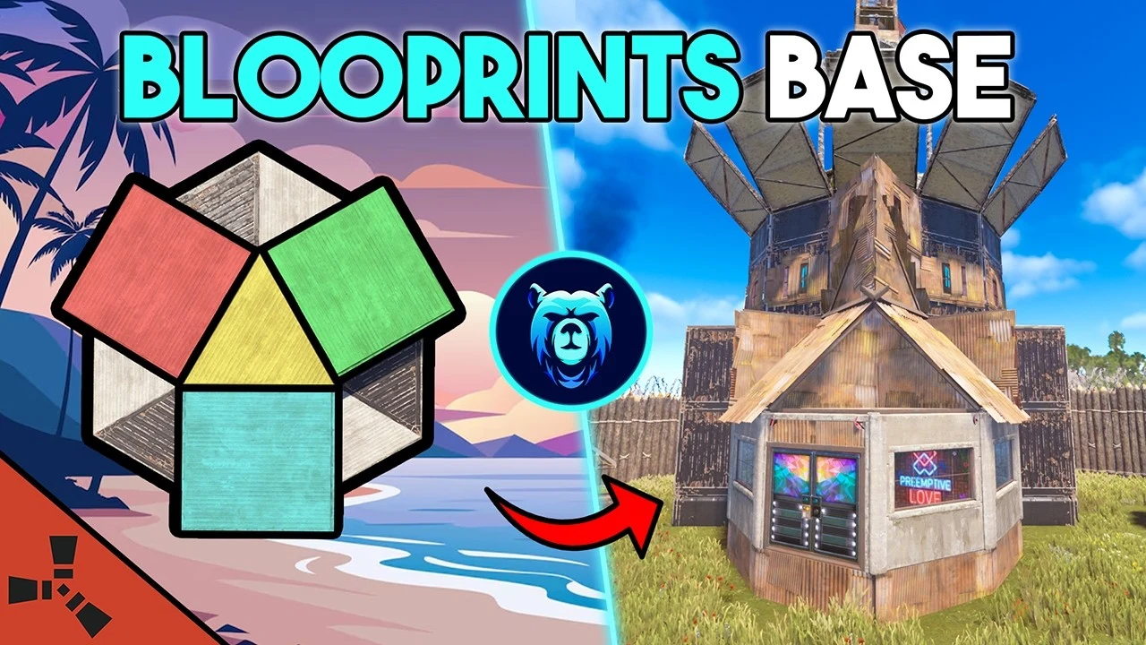 Обложка видео: Blooprint'S Fortress Base - Duo Rust Base Design